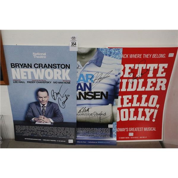 Autographed Movie Poster Brian Crafstin Network, Deer Evan Hanster Poster Bette