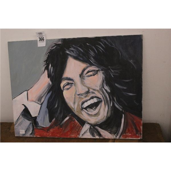 Unframed Oil On Canvas Steven Tyler ?