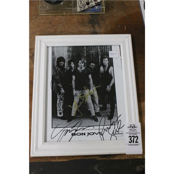 Bon Jovi Band Autographed Vintage Framed Photo