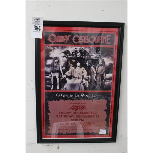 Ozzy Osbourne Autographed Tour Promotion