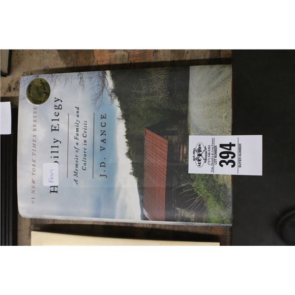 JD Vance Autographed Hillbilly Eligible Book