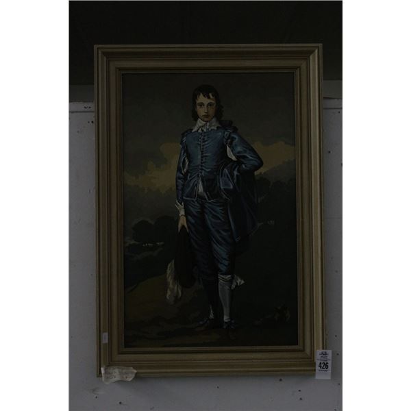 Mid Century Paint by Numbers on Board Blue Boy - 20"  X  30"