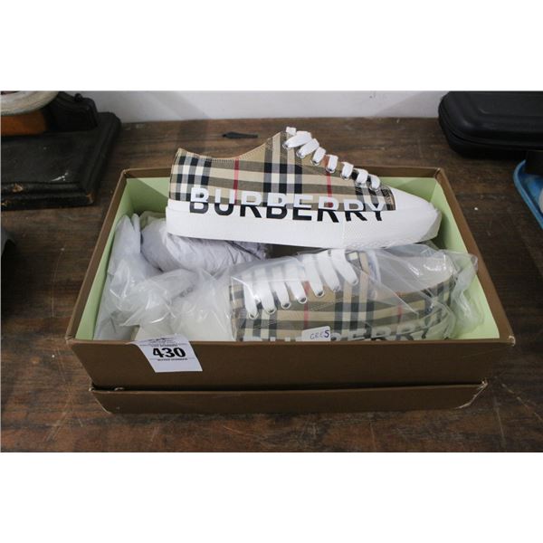 Burberry Plaid Tennis Shoes - Pair Size 38
