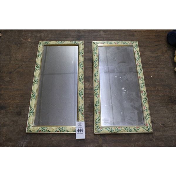 Floral Framed Mirrors - Pair - No Shipping