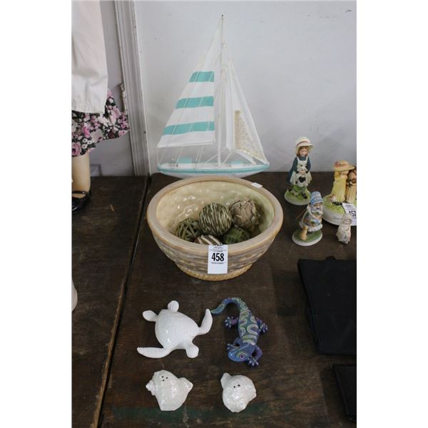 Bowl w/Spheres, Nautical Shakers, Décor