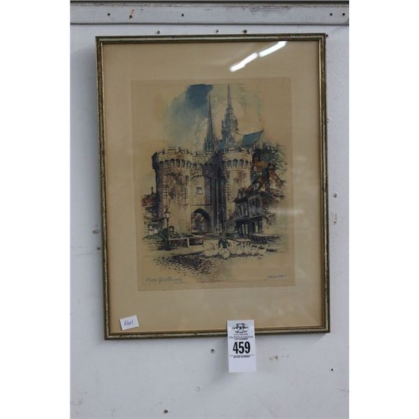 Framed French Street Scene - 12"  X  18"