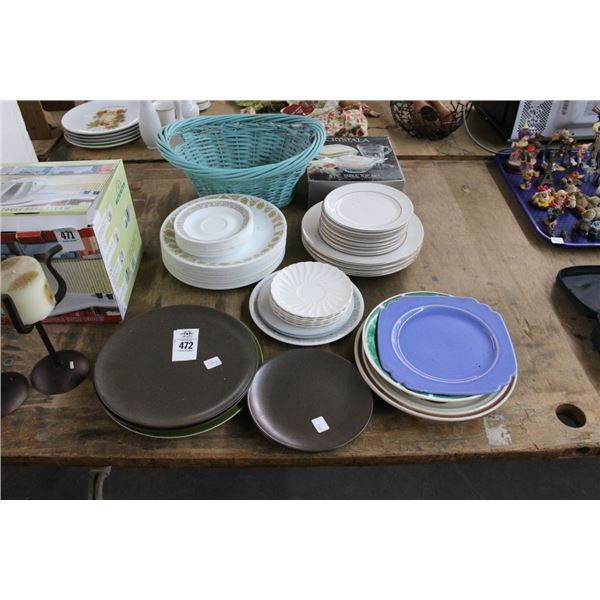 Asst. Dishes, Crystal Dish Set, Basket