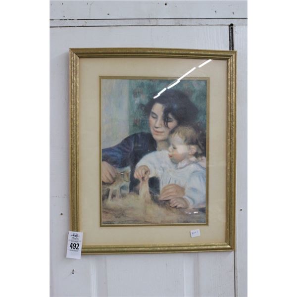 Framed Wall Art Mother w/Child - 20"  X  24"