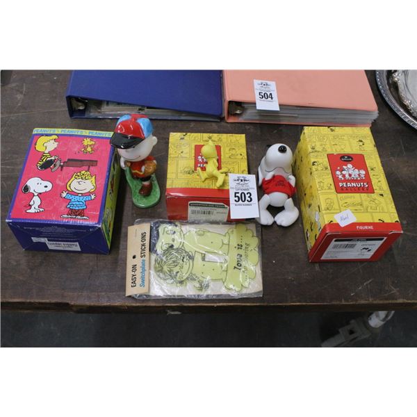 Peanuts Figurines w/Stick on Switch Plate
