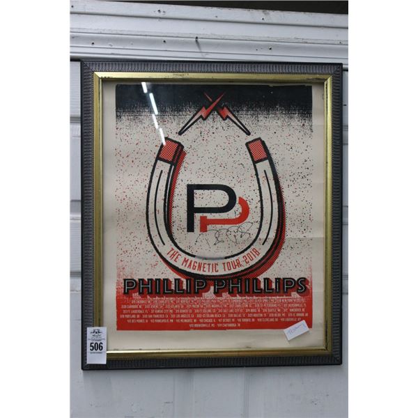Philip Philips Autographed Tour Poster Framed