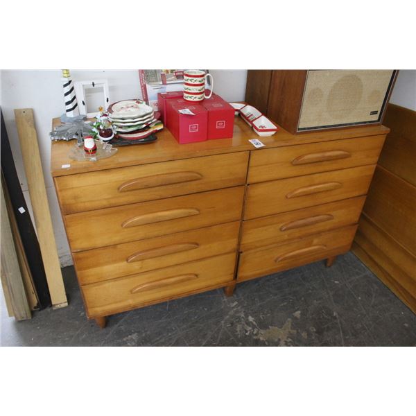 Mid Century Modern 8 Drawer Dresser w/Full Bed