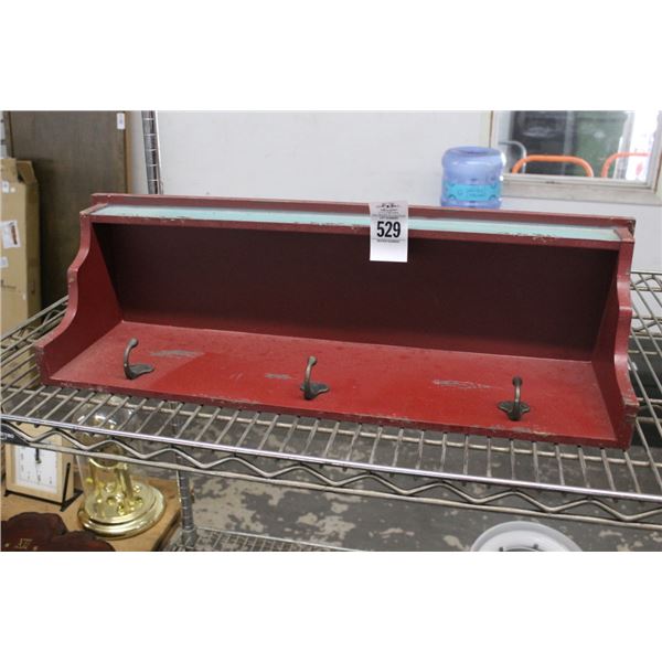 Wall Shelf w/Coat Hooks