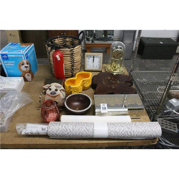 Clocks, Basket, Owl Dish, Bird House, Home Goods