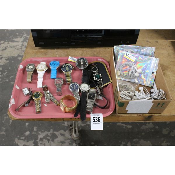 Watches w/Guess/Seiko/Movado/Other, Earbuds