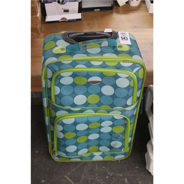 Green Contemporary Rolling Luggage