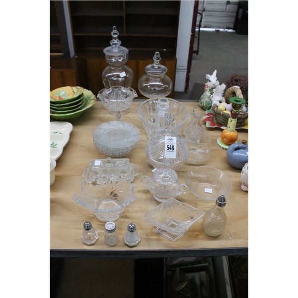 Pressed Glass, Asst. Glass Tableware