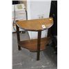 Image 1 : Wooden Half Moon 2 Tier Table
