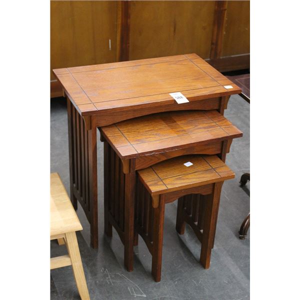 Mission Mahogany Nesting Table - Set of 3