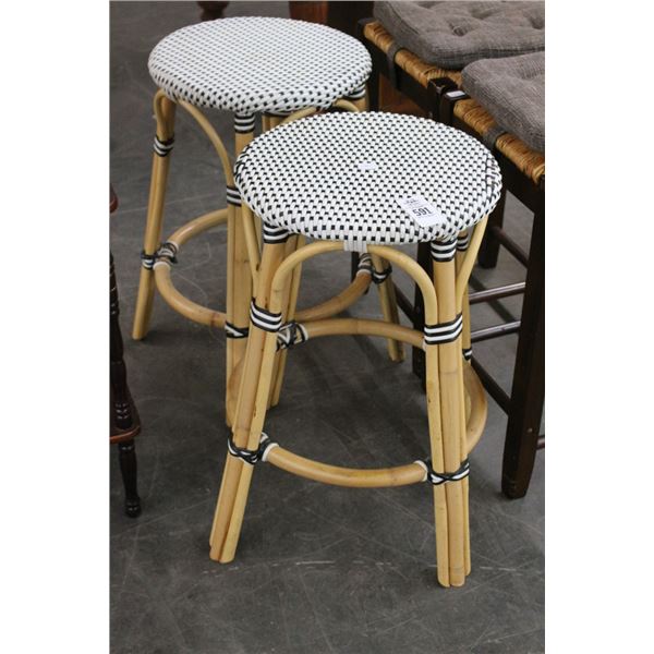 Rattan Stools - Pair