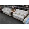 Image 1 : Cloth Floral Rattan Sleeper Sofa w/Loveseat Set