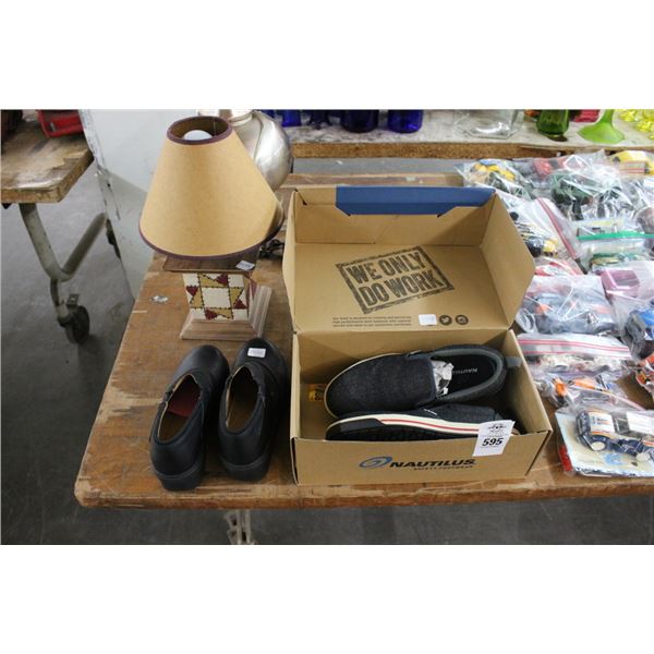 Nautilus Slip On Boat Shoes Size 7, Ladie's Steel Shoes, Small Lamp