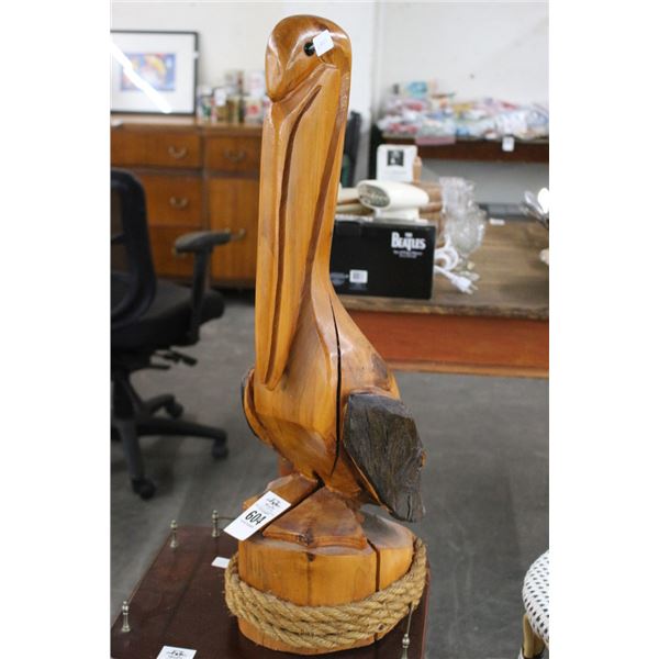 30"  Carved Pelican Décor
