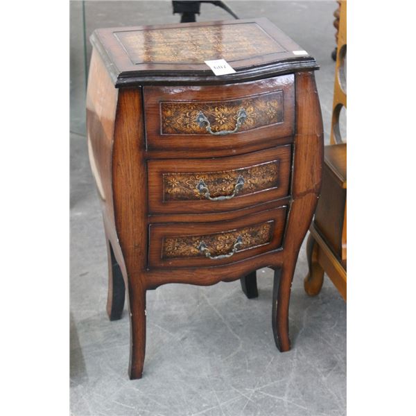 Bulovus Wooden 3 Drawer End Table Cabinet