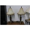 Image 1 : Cast Trim Brown Marble Lamps - Pair