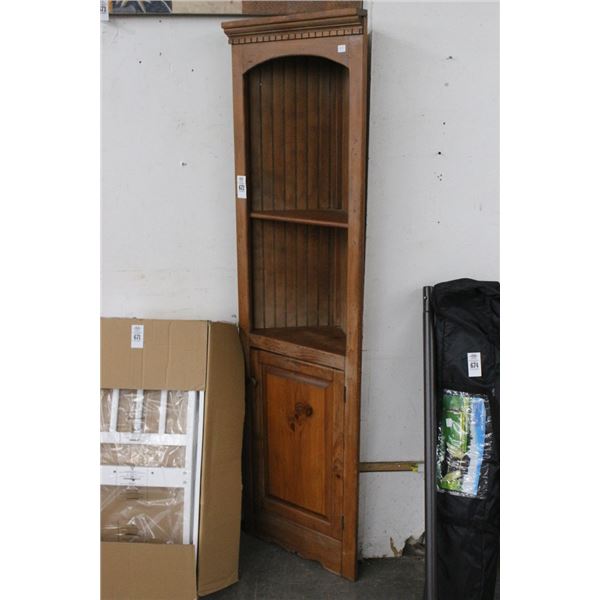 Pine Stained Corner Cabinet