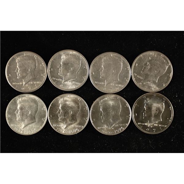 8 JFK HALVES: 2-1971-D, 1972, 1972-D, 3-1976-D ALL