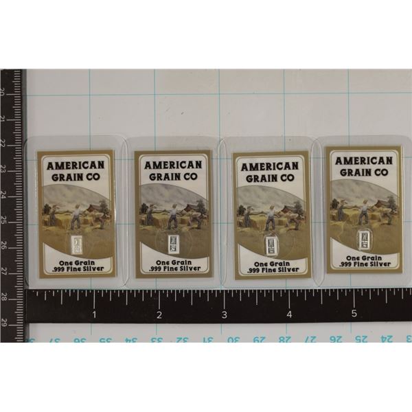 4-1 GRAIN .999 SILVER UNC INGOTS IN AMERICAN GRAIN