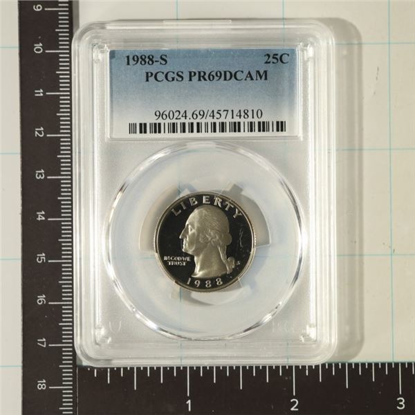 1988-S WASHINGTON QUARTER PCGS PR69 DCAM