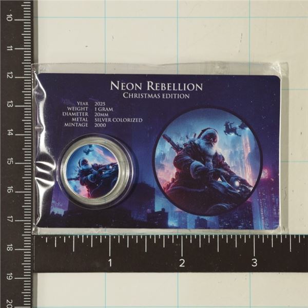 1 GRAM .999 SILVER NEON REBELLION XMAS EDITION