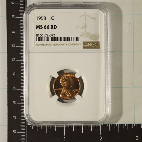 1958 LINCOLN WHEAT CENT NGC MS66RD