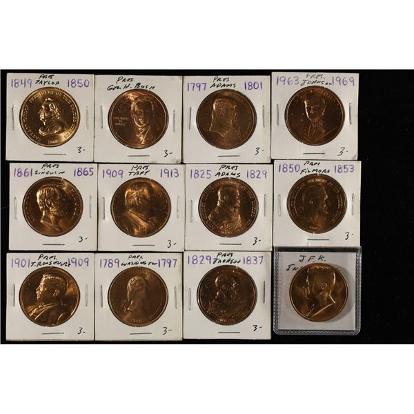 12 PRESIDENTIAL 1 1/4" UNC MEDALS