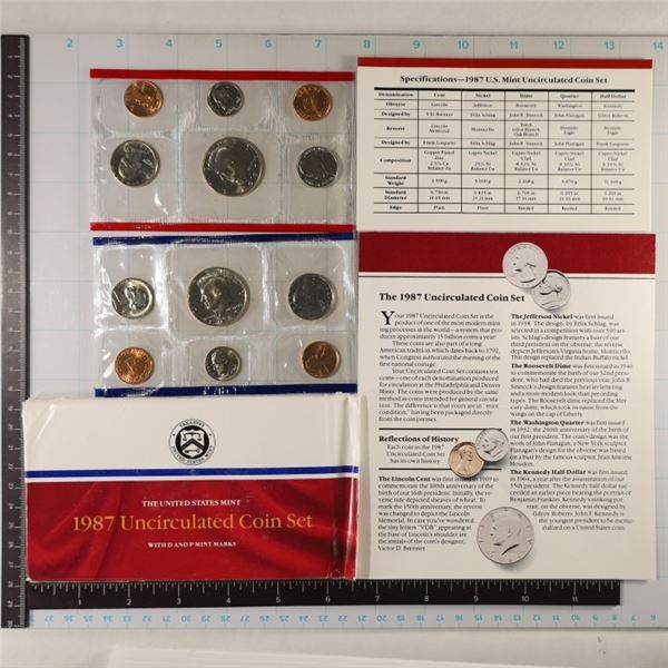 1987 US MINT SET (UNC) P/D (WITH ENVELOPE)