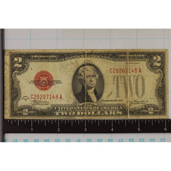 1928-D US $2 RED SEAL NOTE