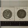 Image 2 : 1935 & 1937 NEW ZEALAND SILVER 1 SHILLINGS .1816