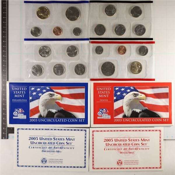 2003 US MINT SET (UNC) P/D (WITH ENVELOPES)