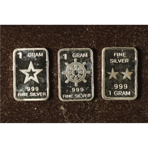 3-1 GRAM .999 FINE SILVER ROOF INGOTS: SHIPS WHEEL