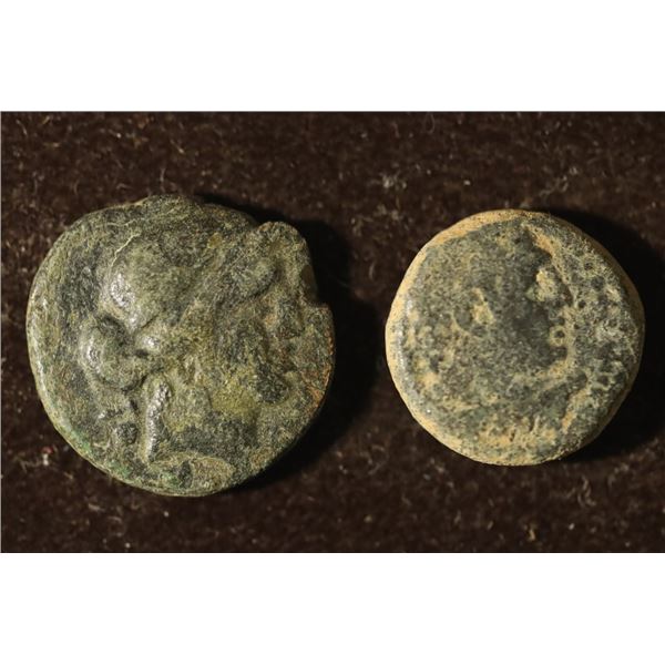 2-GREECE BRONZE ANCIENT COINS 5TH-1ST CENTURY BC