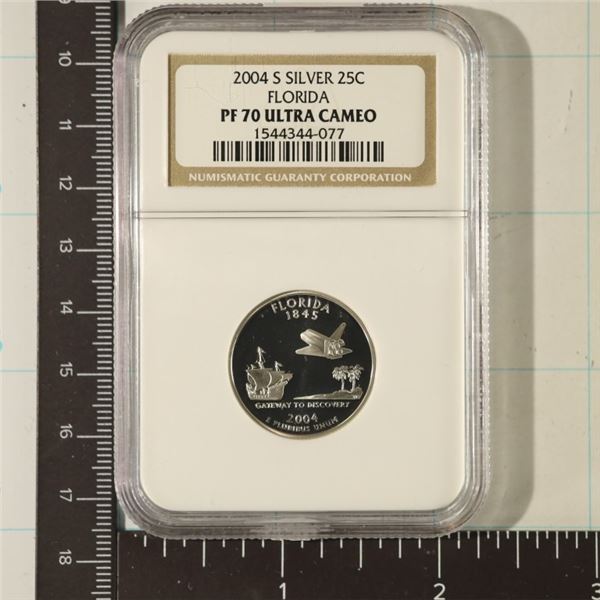 2004-S SILVER FLORIDA QUARTER NGC PF70 ULTRA CAMEO