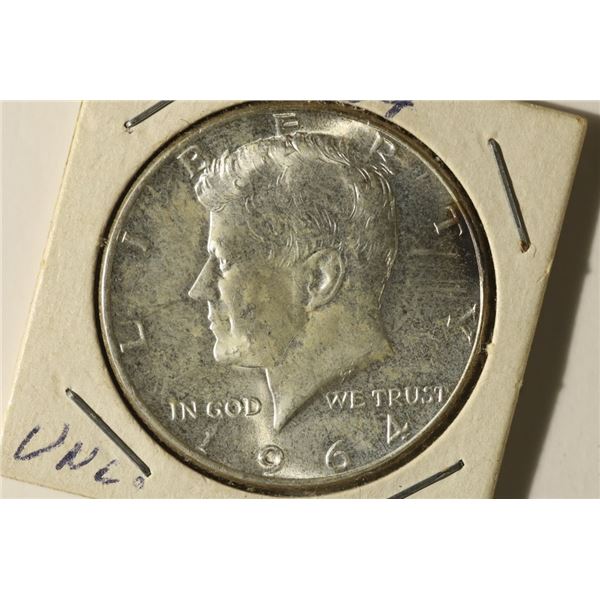 1964 90% SILVER KENNEDY HALF DOLLAR WITH