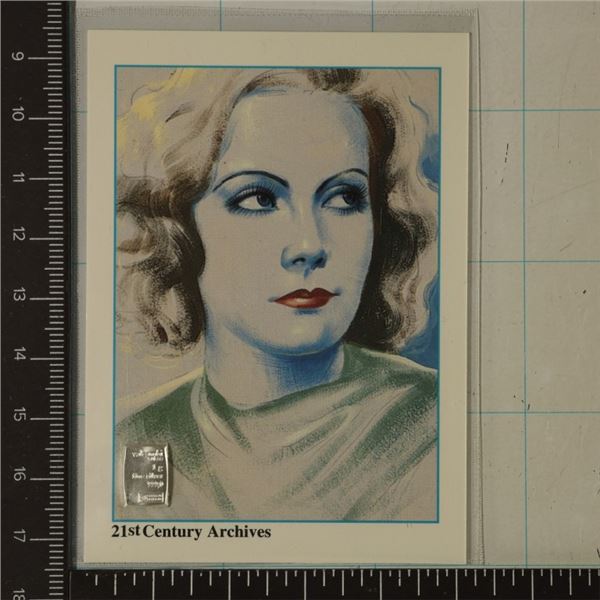 PINUP CARD WITH .999 SILVER VALCAMBI INGOT WITH