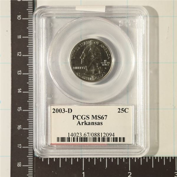 2003-D ARKANSAS QUARTER PCGS MS67
