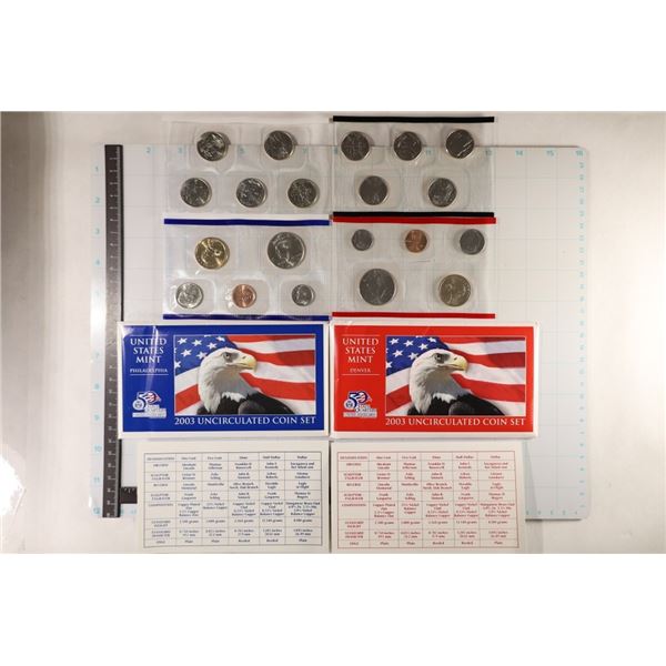 2003 US MINT SET (UNC) P/D (WITH ENVELOPES)