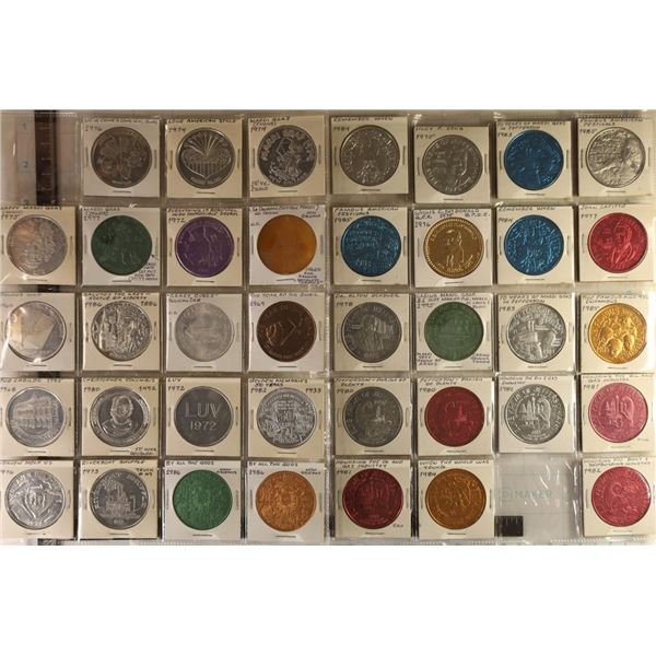 38 MARDI GRAS TOKENS: ONE PLASTIC AND THE REST
