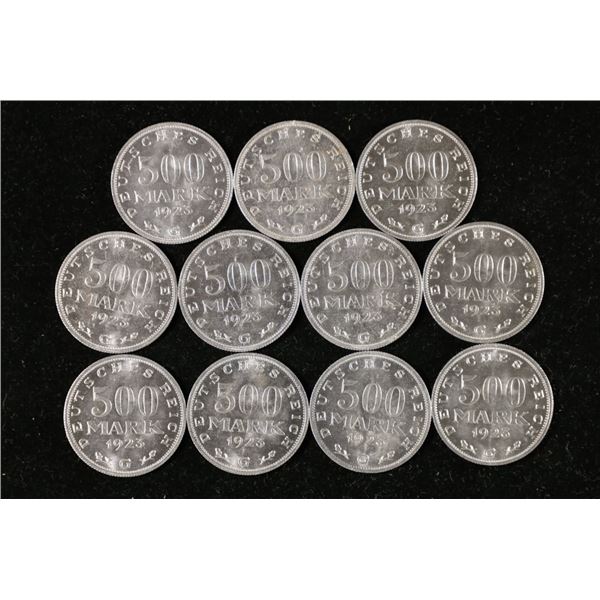 11-1923 GERMAN 500 MARK UNC COINS