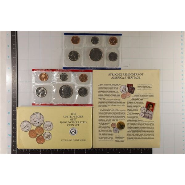 1990 US MINT SET (UNC) P/D (WITH ENVELOPE) AND