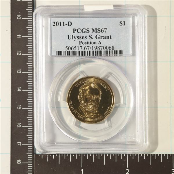 2011-D ULYSSES S. GRANT US $1 POS. A PCGS MS67